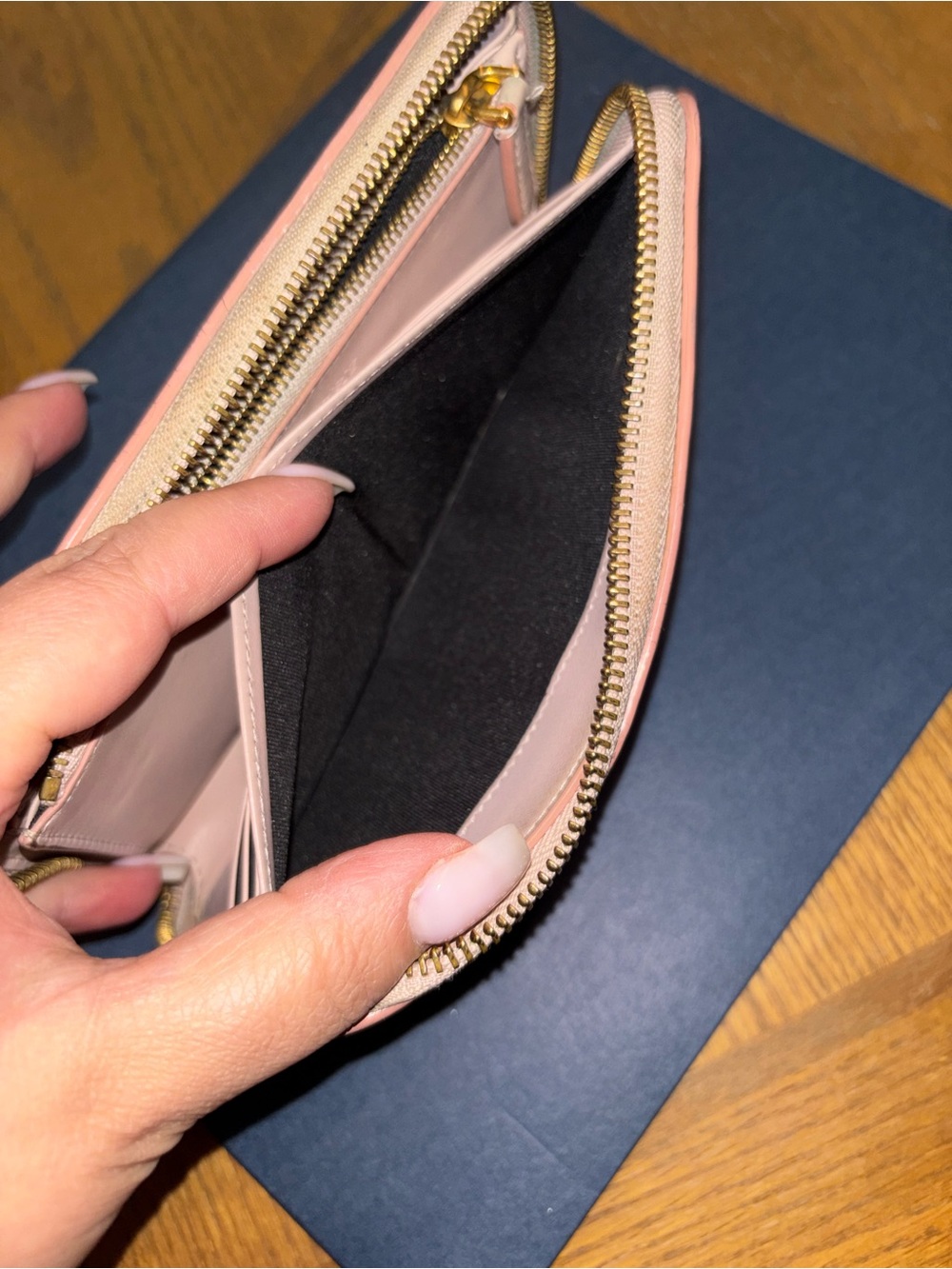 Burberry Blush Pink Embossed Leather Zip-Around Wallet - Picture 7 of 9